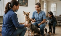 Animal care volunteers